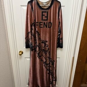Women's Long Sleeve Dress in Brown and Black